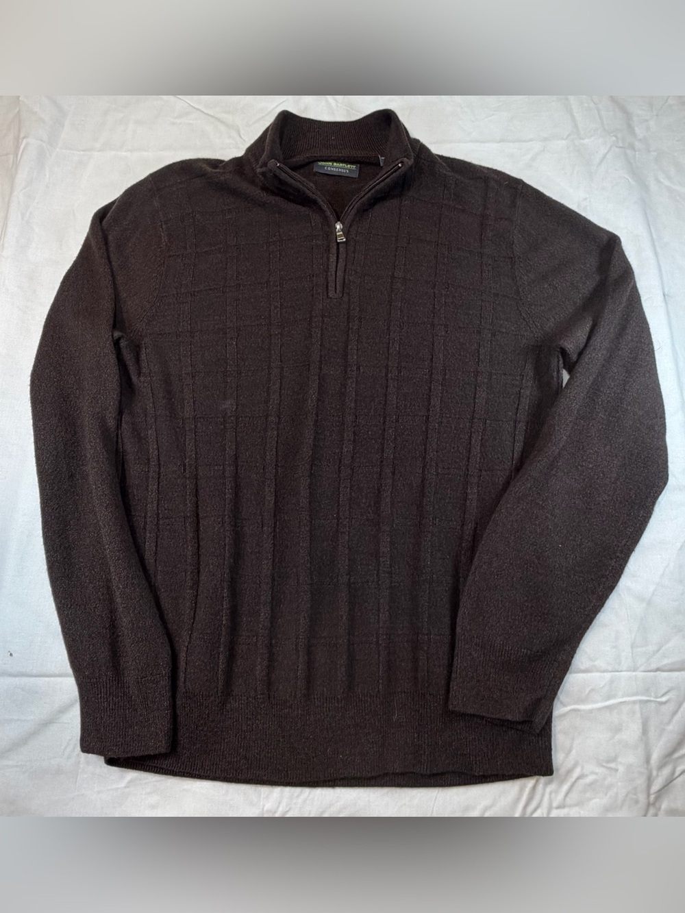 John Bartlett Men's Brown Half-Zip Sweater
